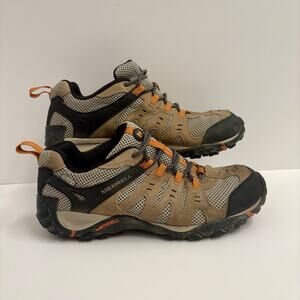 Merrell Mens Accentor 3 Hiking Shoes Size 9.5 Low Top Leather Burnt Orange Otter